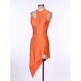 thumbnail image 3 of MSemis Women One Shoulder Lyrical Modern Dance Dress Ballet Leotard Orange XXL, 3 of 7