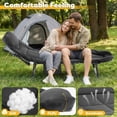 thumbnail image 6 of Foldable Guest Bed with Mattress, Outdoor Camping Cot with 4-Position Adjustable Reclining Nap Chair for Home Office, Supports 250LBs, Black, 6 of 6