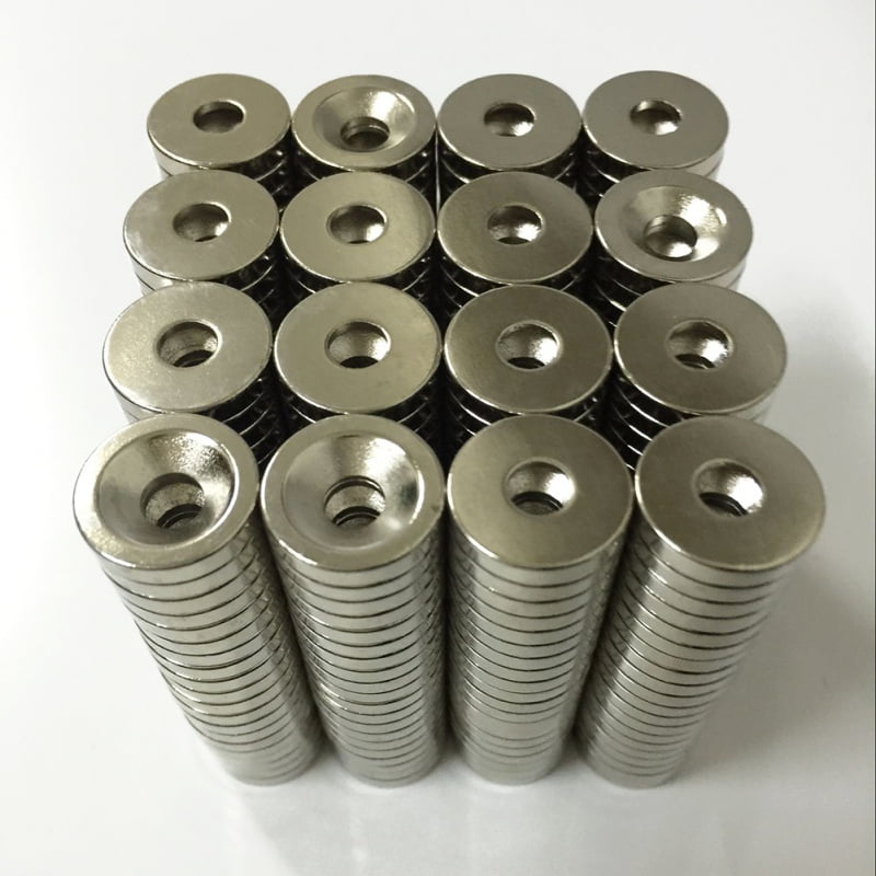 100PC N50 Strong Countersunk Ring Magnets 12 x 3mm Hole 4mm Rare Earth Neodymium