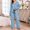 Light Blue women's button down pajama set a1, variant on Cagogo Women's Button Down Pajama Set 2 Piece Long Sleeve Shirt and Pants Casual Collared Matching Lounge Sleepwear Solid Loose Fit Pjs Home Outfit, Hot Pink 2XL