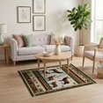 thumbnail image 3 of ODIKA 4'x6' Washable Area Rug Non-Slip, Chair-Friendly, Flatwoven Cabin Cowboy Wildlife Motif Southwestern Aztec Bands Mens Decorations for Home Office, Under Desk, 3 of 5