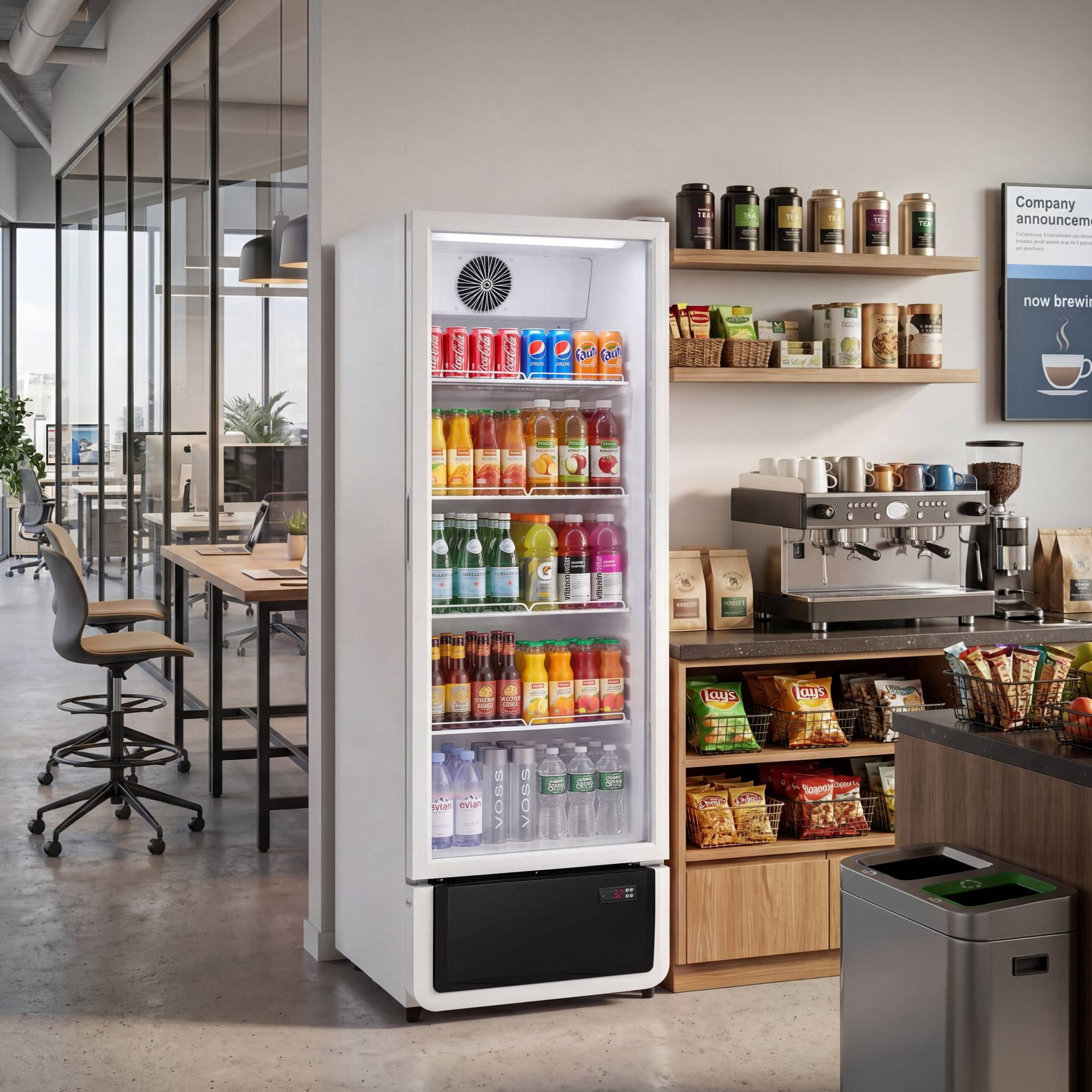 Yeego Commercial Beverage Refrigerator, 10 Cu.Ft Glass Door Drink Display Cooler with LED Light & Adjustable Shelves for Bar, Convenience Store