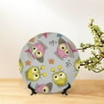 thumbnail image 6 of Wukai Cartoon Owls Print Decorative Plate for Display,Bone China Decorative Plate, Ceramic Dinner Plate with Stand, Vertical Ceramic Plate-8in, 6 of 6