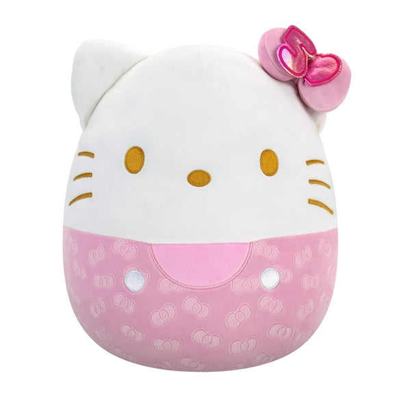 Squishmallows Original Sanrio 14-Inch 50th Anniversary Pink Embossed Hello Kitty - Official Jazwares Plush (Large)