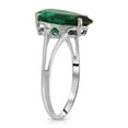 thumbnail image 3 of Galaxy Gold 3 Carats 14K Solid White Gold Brilliant Pear Cut Emerald Solitaire Ring with Genuine Vibrant Emerald Anniversary Engagement Promise for Her Him Unisex (7), 3 of 3