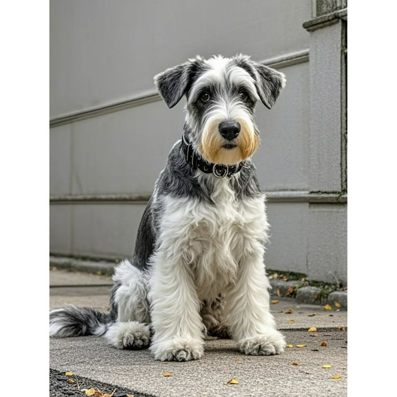 Animal 5D Diamond Art Kit,Black Schnauzer Dog Paint by Number Crystal Craft Kits for Beginners,DIY Paint Round Diamonds Paintings Gem Painting for Home Living Room Wall Decor (16X12 Inch)