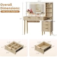 thumbnail image 5 of Zzistar Vanity Desk with Mirror, LED Lights and Power Outlet Makeup Vanity Table with 5 Drawers and 3 Storage Shelves Ressing Table for Bedroom Dressing Room, 5 of 6