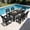 Black, variant on SERWALL 5-Piece HDPE Outdoor Dining Table Set, All-Weather 67-Inch Patio Table and 4 Armless Chairs for Deck, Lawn or Garden, Black