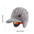 thumbnail image 5 of Gorro de invierno con orejeras y visera | Gorro de punto unisex para clima frío | Gorro grueso con forro polar para actividades al aire libre, viajes y ciclismo, 5 of 5