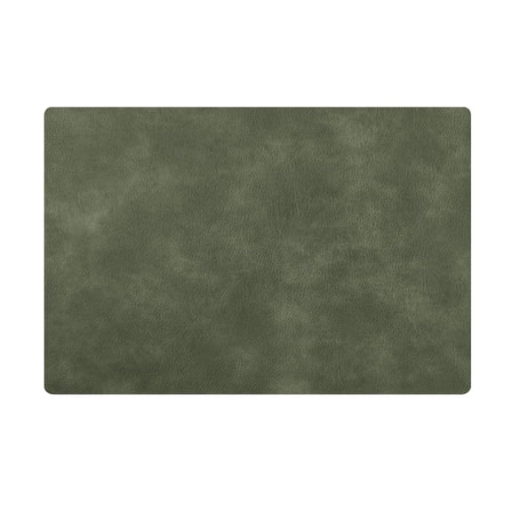 CookMate Olive Green Placemat,17 x 12 Inch PVC Vinyl Table Mat,Waterproof Wipeable Heat Resistant Dining Table Protector for Kitchen Counter and Desk