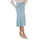 thumbnail image 4 of Falda de sirena midi para mujer Inspire Chic, con cintura alta elástica, faldas de cola de pez, talla XL, azul, 4 of 5