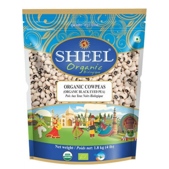 Sheel Organic Cowpeas / Black Eyed Beans 4 lbs