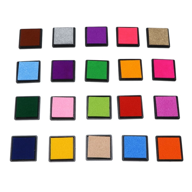 Almohadilla De Tinta, Widelu Almohadilla De Tinta Para Sellos Usada Segura Inofensiva Colores Hermosos Y Brillantes Fácil De Usar 20 Colores Diferentes Para Estampar Graffiti Para