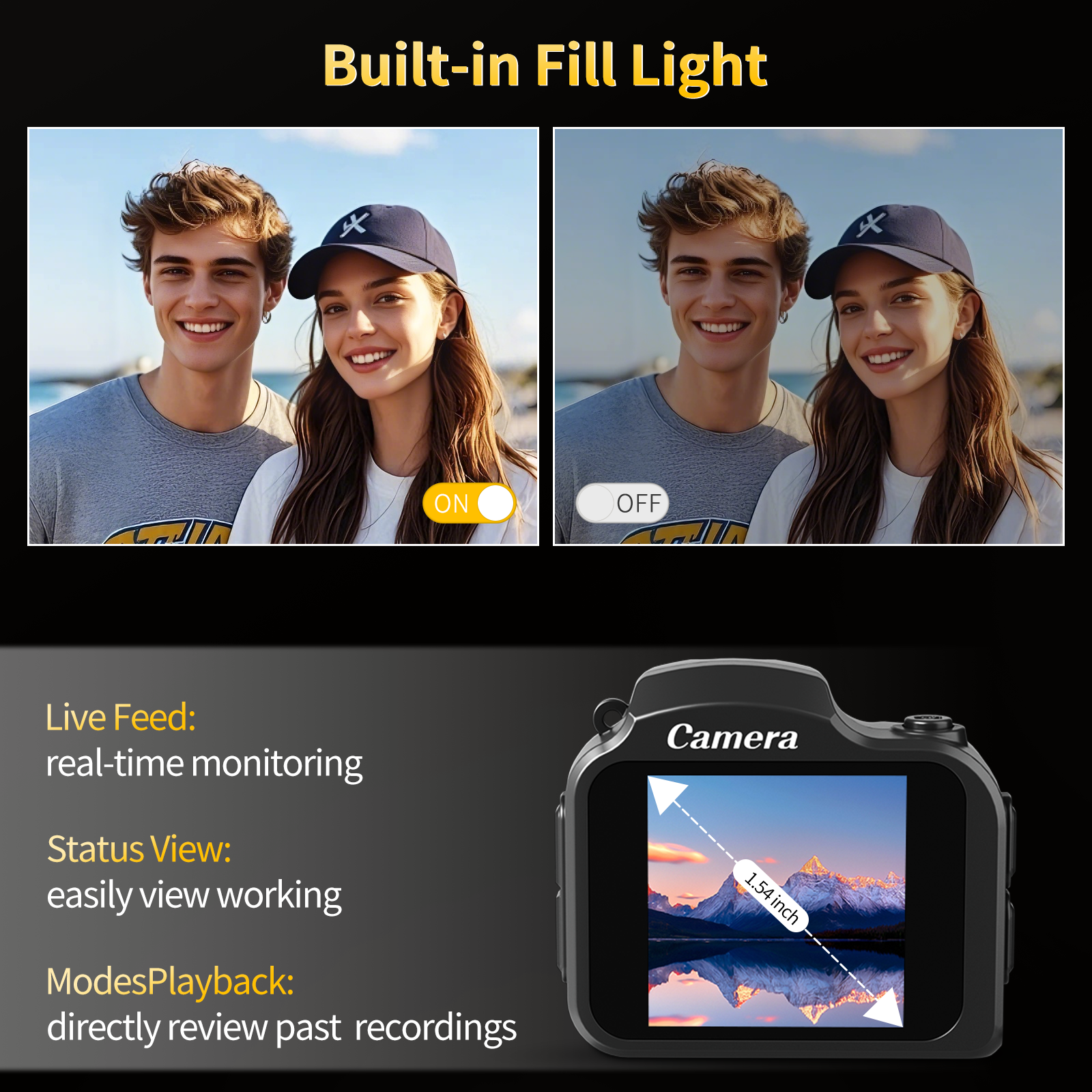 Saneen Mini Pocket Digital Camera, 4K, 64MP, 1.54" LCD Screen photo 6