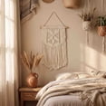 thumbnail image 6 of Macrame Wall Hanging Tapestry, Handwoven Cotton Rope Boho Fringe Wall Decor, 5 Assorted Patterns for Bedroom Living Room Wedding, 6 of 6