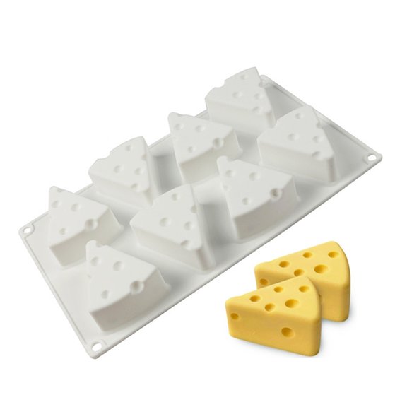 Nkmbld Cakesicle Molds Silicone Cheese Ice Cream Cake Chocolate Sharpener with 8 Holes, Baking Molds for Oreo, Chocolate, Cookie, Candy, Mini Cake