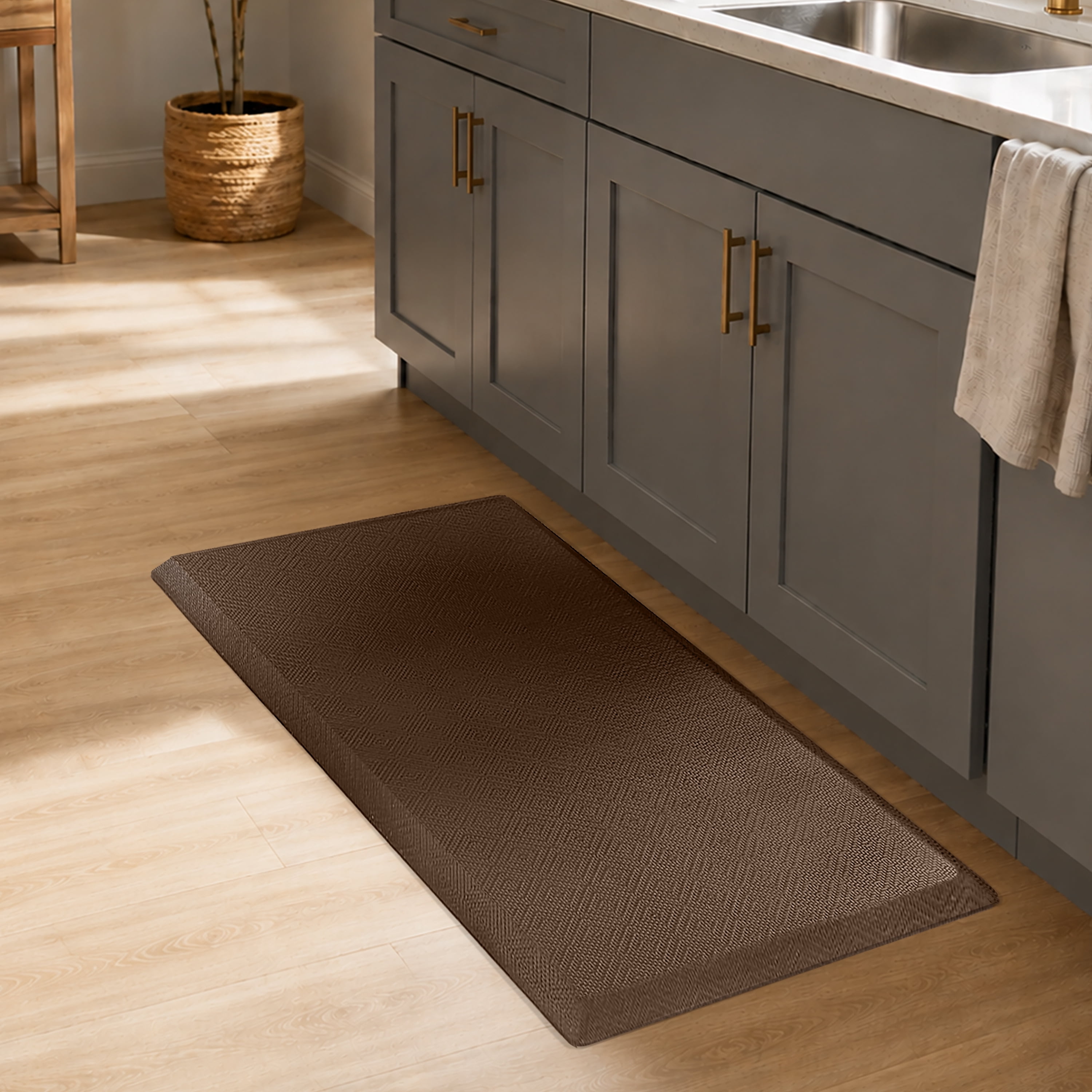 Allure Extra Comfort Anti Fatigue Mat 20x39 - Diamond - Brown