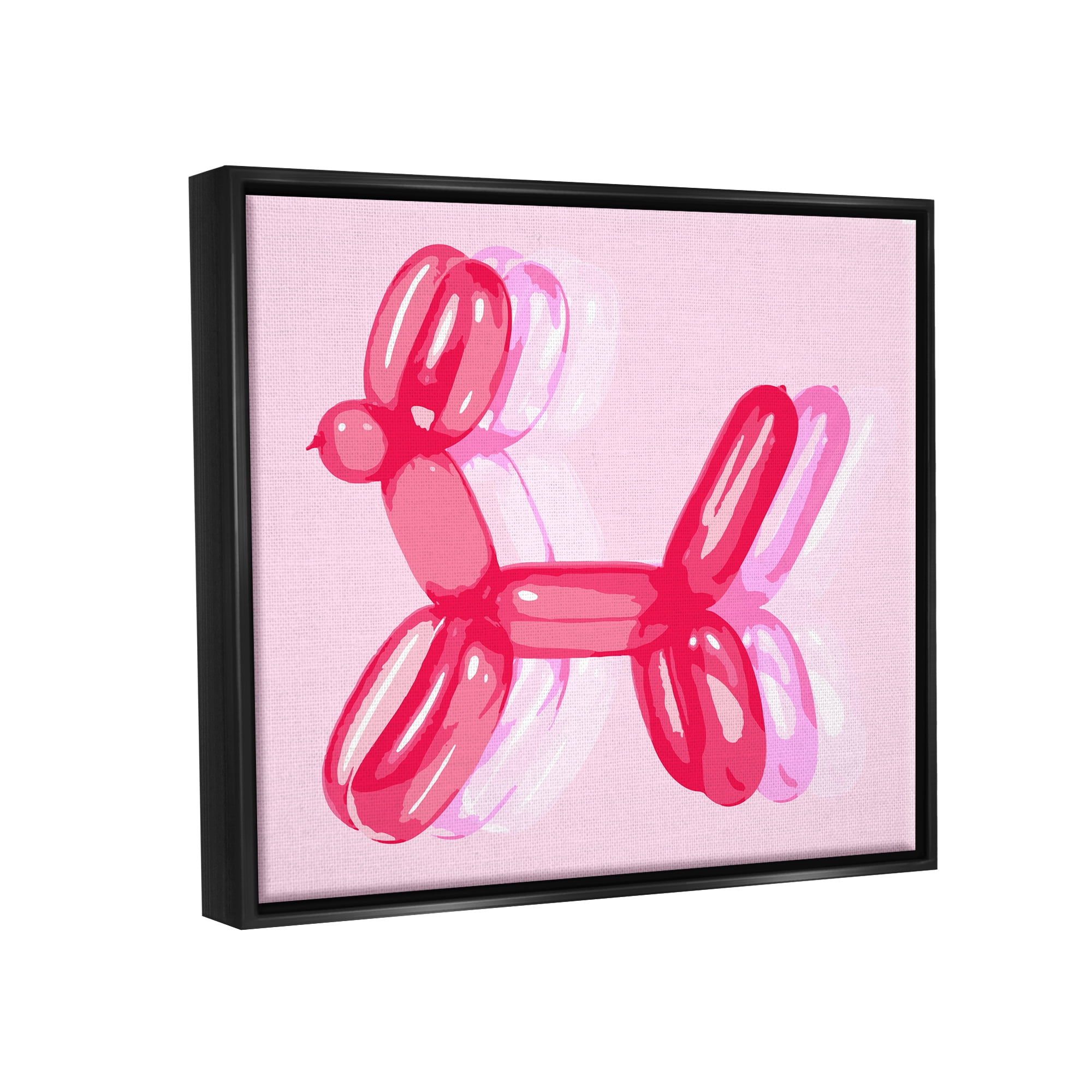 Stupell Industries Pop Style Balloon Animal Animals & Insects Painting Black Floater Framed Art Print Wall Art, 31 x 25