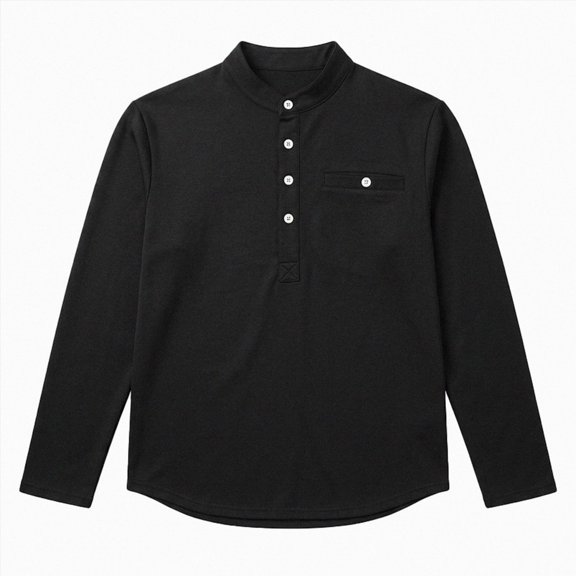 ZIXKCGDSE Men's Long Sleeve Henley Shirts Comfortable Breathable Pullover Tops Going Out Size M