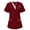Red, variant on Scrub Tops for Woman Soft Stretch V-Neck Top Scrubs with 3 Pockets Easy Care for Women Scrub Clothing