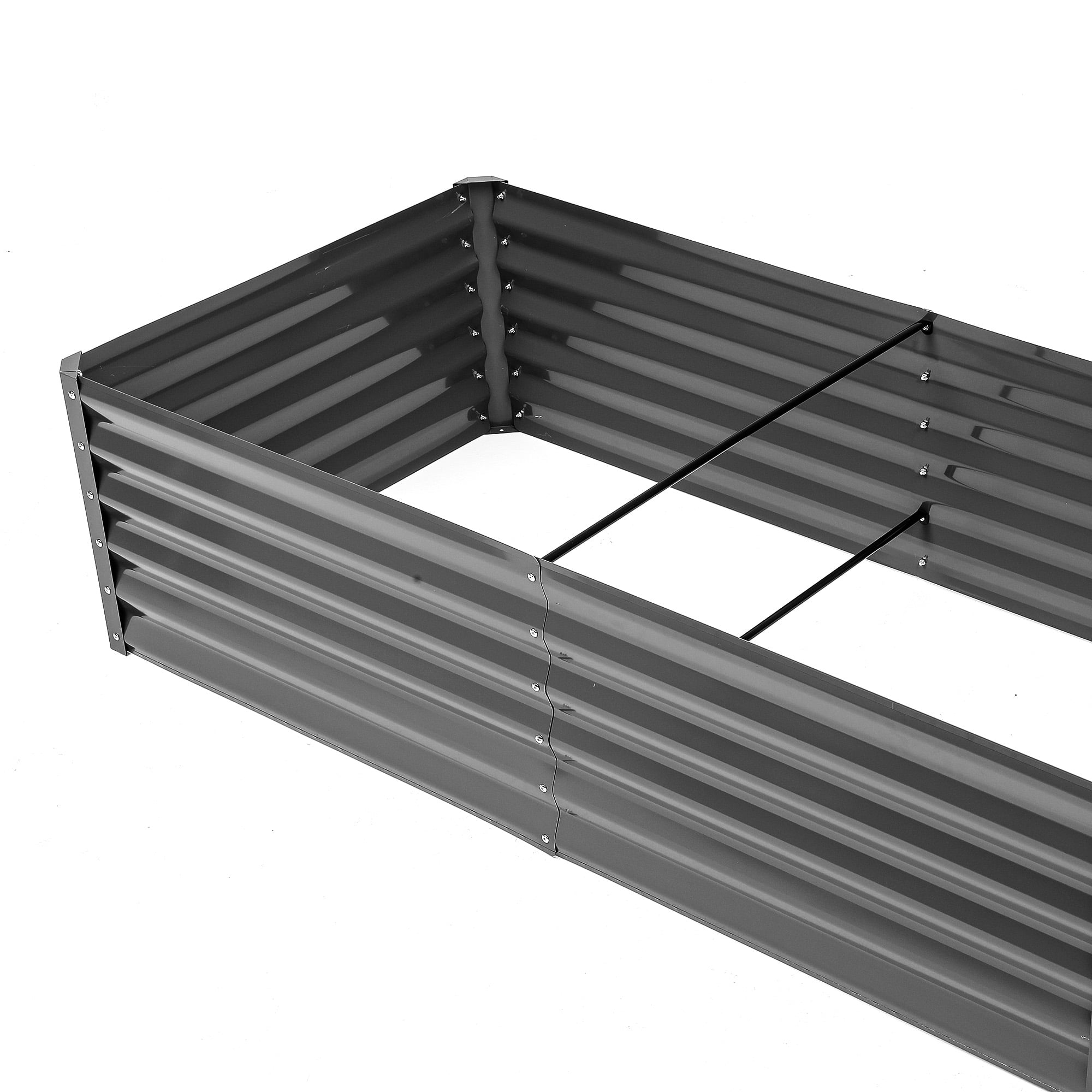 Dextrus 6x3x1.5 Ft Raised Garden Bed Kit with Gloves, Large Galvanized Metal Planter Box, Black