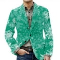 thumbnail image 2 of Domuza Christmas Blazer Men Funny Xmas Print Notch Lapel Corduroy Suit Jacket Retro Casual Classic Fit Three Buttons Single Breasted Sport Coat Multicolor M, 2 of 4