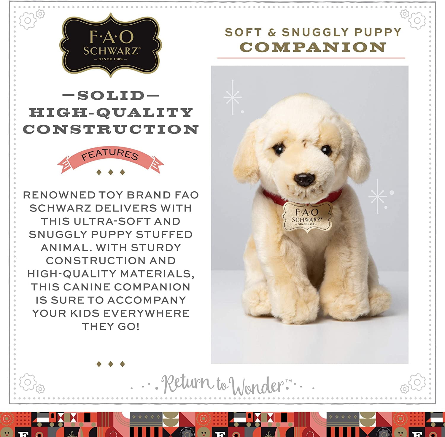 FAO Schwarz 1005982 Golden Labrador Puppy Dog Toy Plush, Ultra