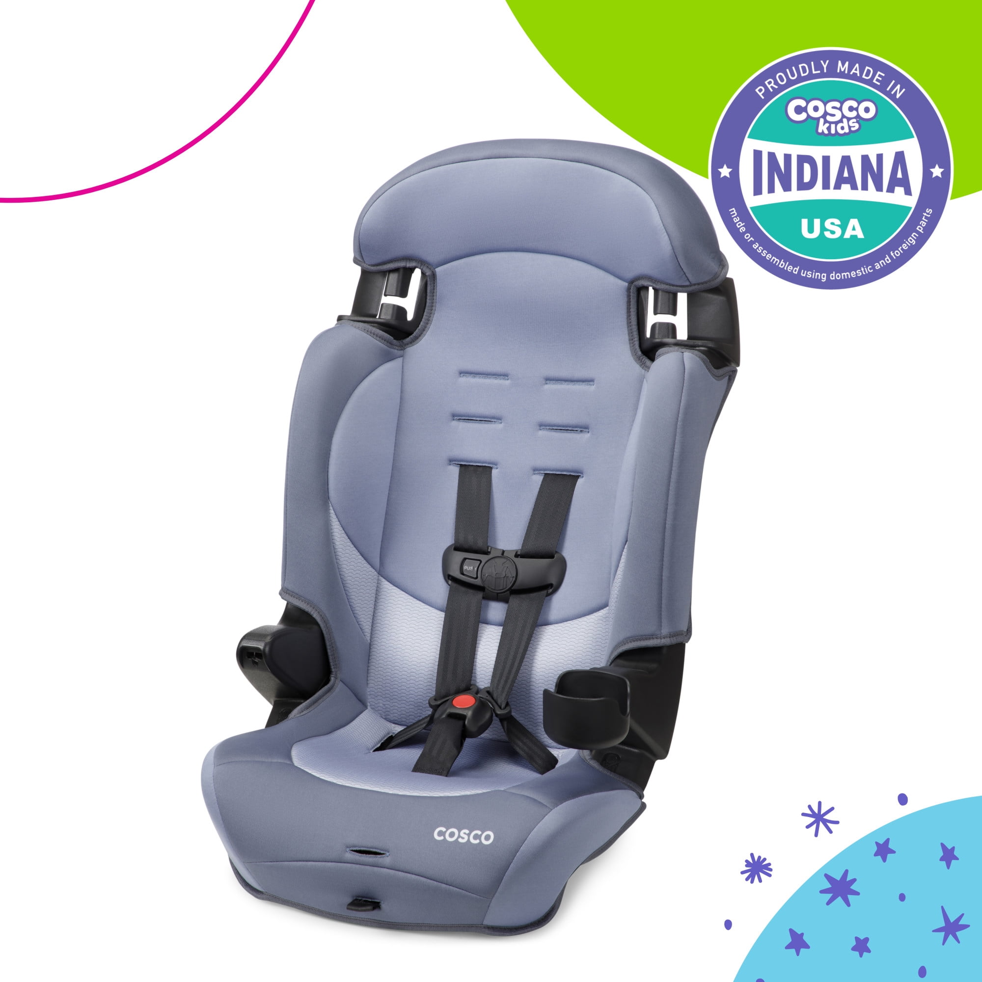 Cosco Kids Finale DX 2-in-1 Booster Car Seat, Organic Waves, Toddler, Unisex