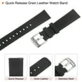 thumbnail image 5 of Uxcell Quick Release Grain Leather Watch Band 20mm Width Black Silver Tone, 5 of 6