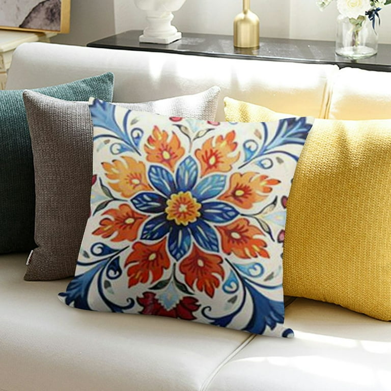 Outdoor Pillow Covers Waterproof Floral Decorative Throw Cushion