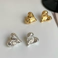 thumbnail image 4 of K-KED Heart Shaped Stud Earrings Metallic Design Uneven Earring Women Fashion Jewelry-Gold 2, 4 of 9