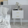 thumbnail image 3 of Smuxee White Nightstand with 2 Drawers Modern Bedside Table for Bedroom, Adult, 3 of 11