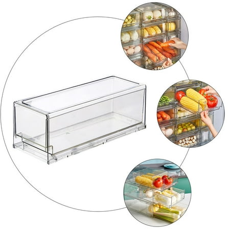 WHAMVOX  Refrigerator Bin Drawer Vegetable Fridge Organization White