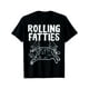 thumbnail image 1 of 1pc Rolling Fatties Cat Graphic T-Shirt, Cotton Crew Neck, Short Sleeve, Regular Fit, Geometric Pattern, All-Season Casual Wear for Men & Women, 1 of 6