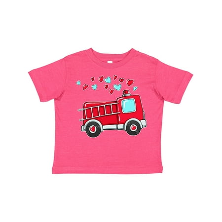

Inktastic Valentine Fire Truck with Hearts Gift Toddler Boy or Toddler Girl T-Shirt