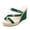 Green, variant on Rokment Womens Sparkling Rhinestones Wedge Heels Slides Sandals with Convertible Back Strap Stylish Simple Espadrilles Platform Chunky Heeled Slip on Dressy Slippers for Ladies Black Size 6