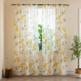 thumbnail image 3 of 2 Panels Foral Sheer Curtains for Living Room Window, Country Patterned Drapes Rod Pocket Light Filtering Airy Farmhouse Semi Sheer Curtains for Bedroom, 3 of 5