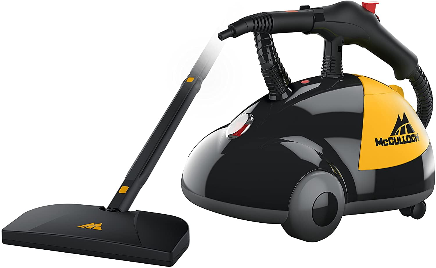 Extra-Long Power McCulloch MC1275 Heavy-Duty Steam Cleaner with 18 Accessories 