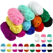 HOKARUA 12 Pcs Multicolor Knitting Crochet Yarns Woven Material Yarns for Crocheting and Knitting Crafts
