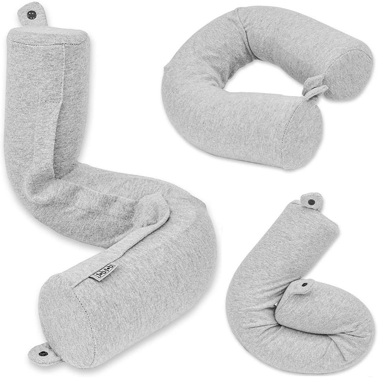 2 Pack Travel Pillow Twist Memory Foam Neck Support Adjustable Neck Pillow  for Traveling Airplane for Neck Bendable Roll Pillow for Chin, Shoulder