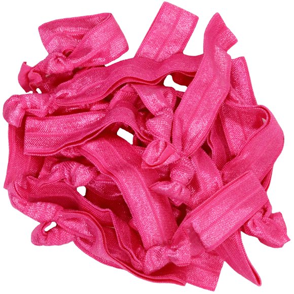 Lazos para el cabello, 20 elásticos, juego de soporte para cola de caballo, bandas de cinta sin arrugas (rosa)