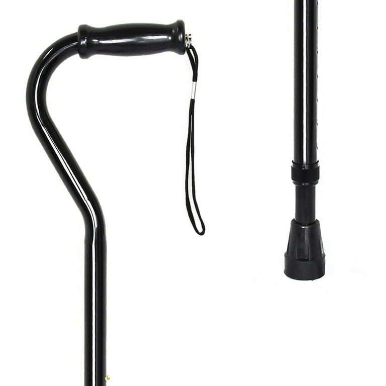McKesson Black Steel Offset Handle Cane, Adjustable Height 29.75