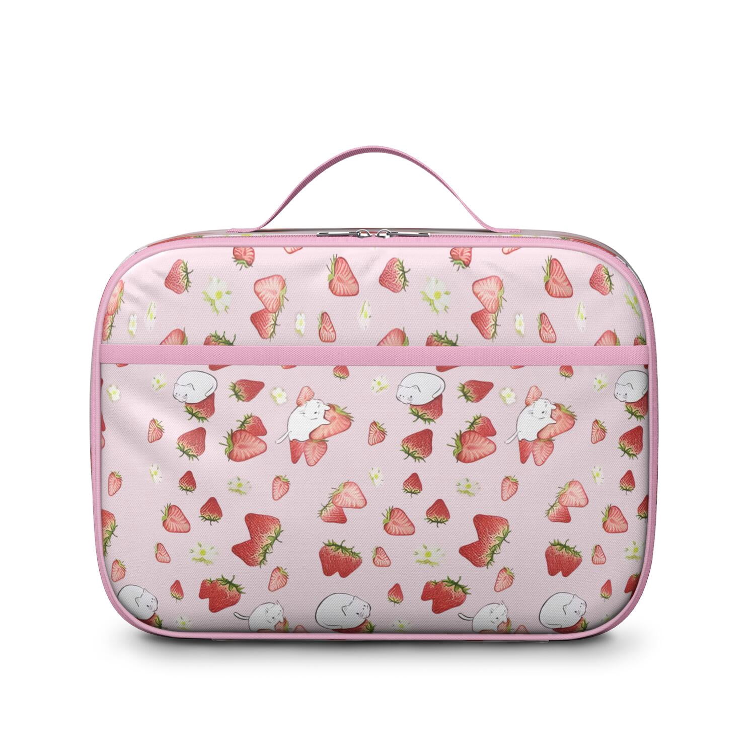 Lightweight Insulated Lunch Bag with Strawberry Strawberries Cute Red Sweet Kawaii Fruity Strawberry Lover I Love Strawberries Fruit Fresh Summer Red Berry Berry Berries Flowers Designs – Durable Lun
