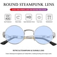 thumbnail image 4 of Gafas de Sol Redondas Steampunk de Metal AIEYEZO 100% UV400, 4 of 7