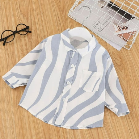 

Zelic Long Sleeve Shirts Spring Clearance Toddler Baby Boys Long Sleeve Striped Print Tops Tee Shirt Blouse Clothes
