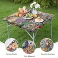thumbnail image 4 of Colorful Pioneer Flower Pattern Square Fitted Tablecloth with Elastic Edge,Square Table Cover,Washable Elastic Table Cover for Home Kitchen Party Decor 36"x36", 4 of 6
