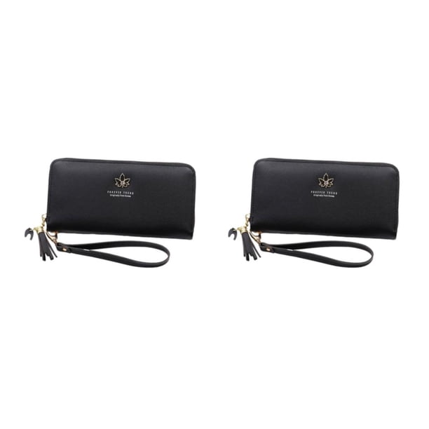 Minnieouse Cartera de moda para mujer de PU disponible en muchos colores para cada estilo Cartera con tarjetero Carteras negras negro 2Conjunto