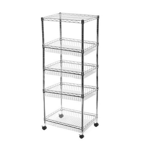 

18 Deep x 36 Wide x 60 High 5 Tier Mobile Basket Unit