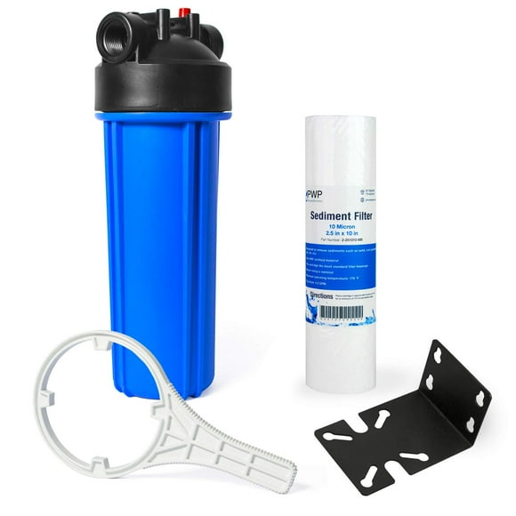 Whole House Water Filtration System With 10 Blue Housing And Sediment Filter