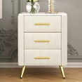 thumbnail image 2 of Noble House Upholstered Wooden Nightstand,Beige, 2 of 9